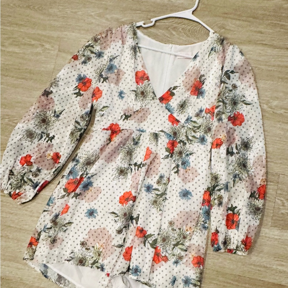 Floral V-Neck Women's Top